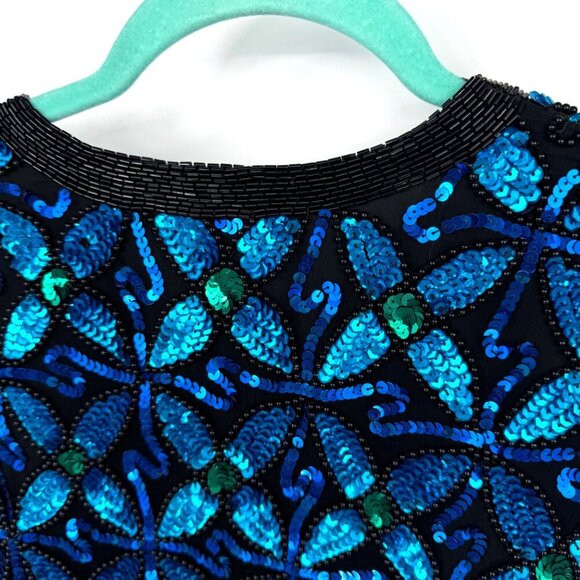 Laurence Kazar vintage sequined blazer 100% silk Woman’s size medium Large - Picture 12 of 15